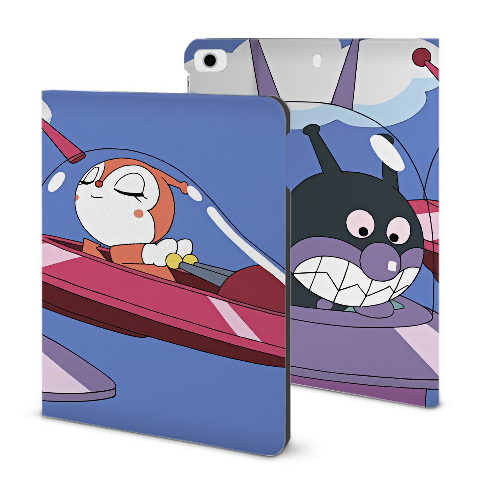 （画像用） アンパンマン Anpanman IPad ケース ブック型 PUレザー TPU 耐衝撃 軽量 薄型 ペン収納なし 全面保護 IPad 各モデル対応